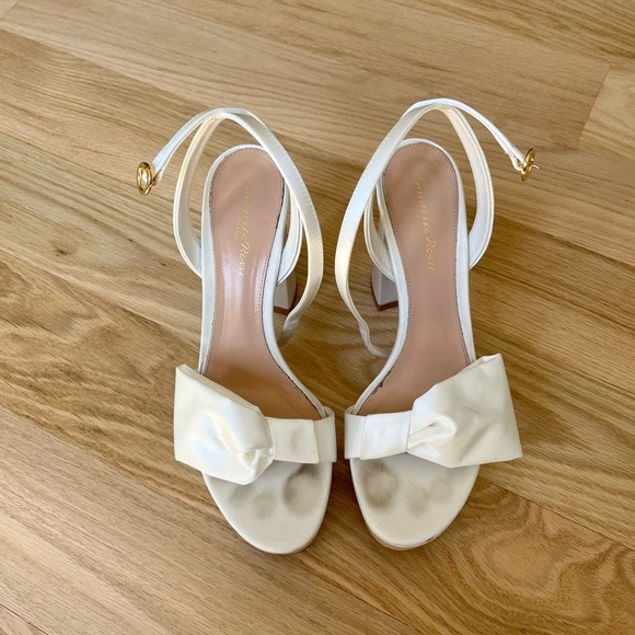 GIANVITO ROSSI
70 bow-embellished satin platform sandals- size 38 - Picture 7 of 12